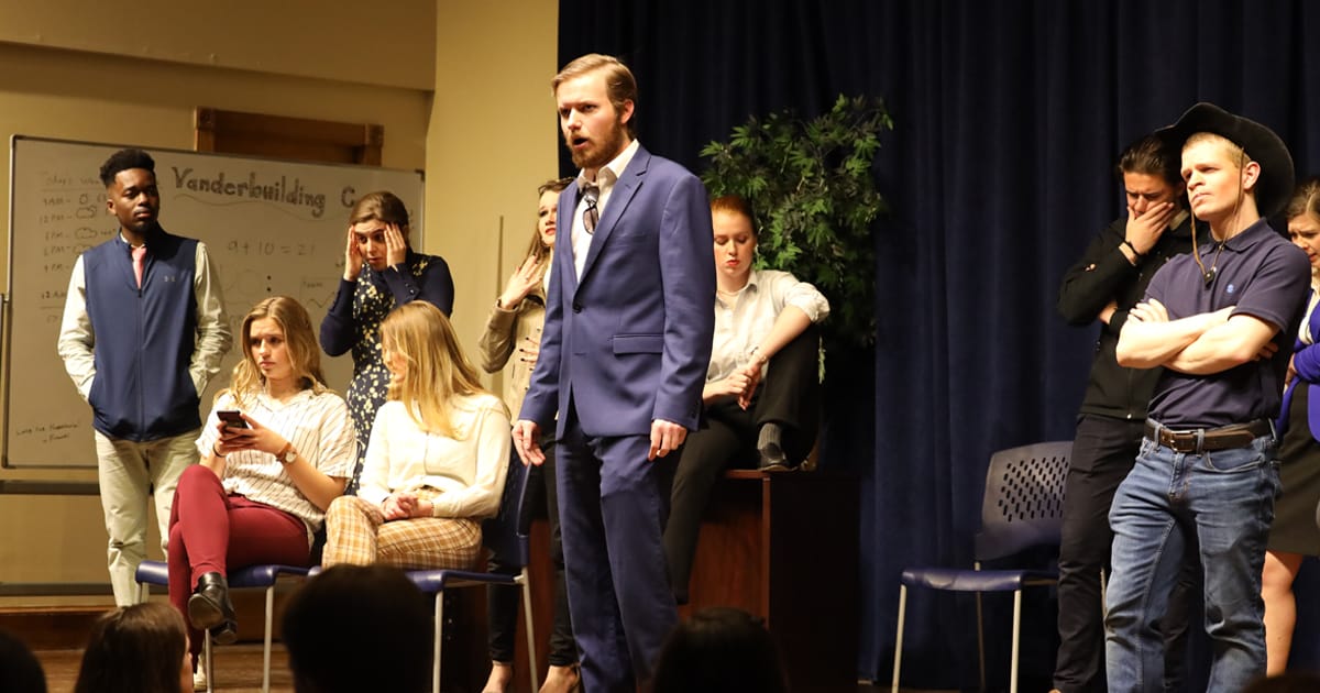 Laughter and delicious food were on the menu for audiences this past weekend with students performing the college’s annual Mystery Dinner Theater.