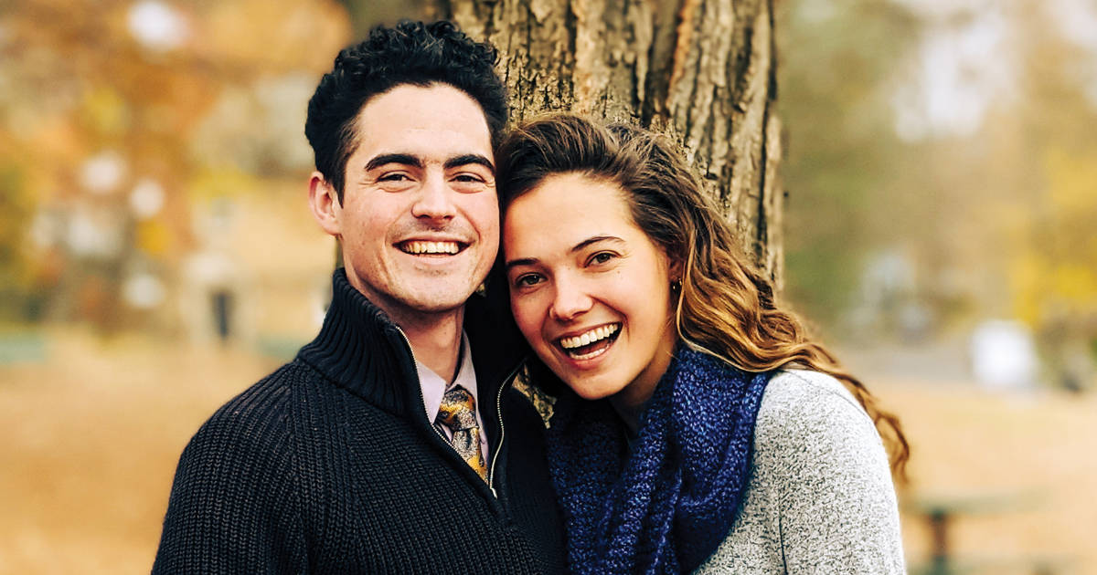 Martha and her fiance, fellow alum Sam Bratt.