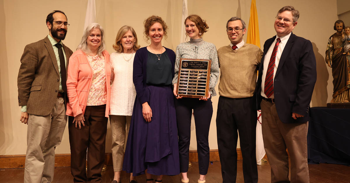 The English department’s Robert C. Rice Award for Outstanding English Language and Literature Major was awarded to Claire Guernsey.