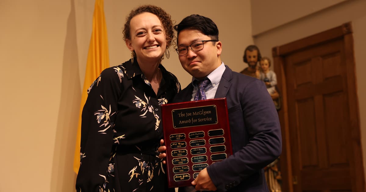 The Student Activities Council’s (SAC) Joe McGlynn Award for Service was given to John Donahoe