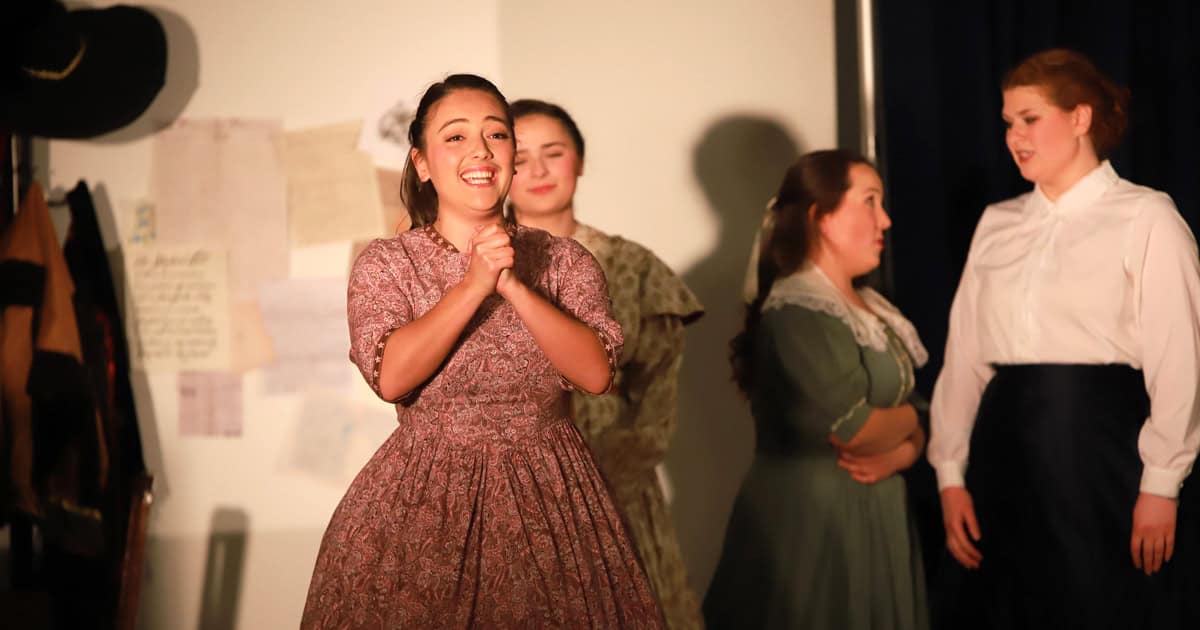 Senior Maria Simon performs in "Little Women."