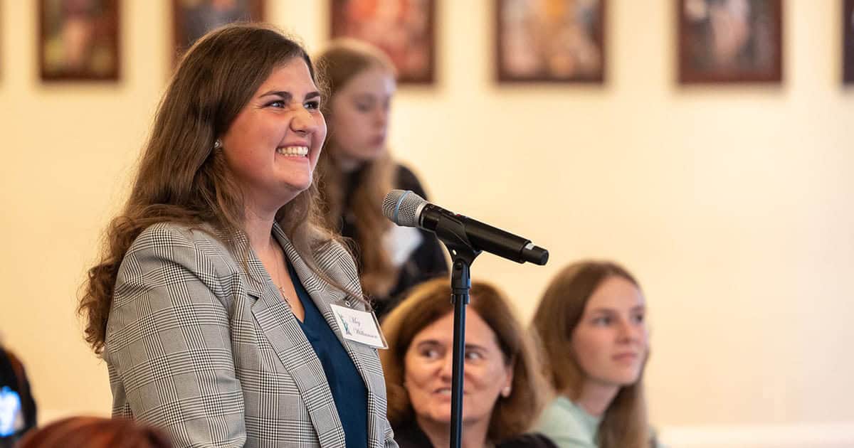 Williamson spent her time as a student preparing for a role in politics, including attending multiple conferences while on school breaks. She attended the Clare Boothe Luce Conference twice, even introducing one of the speakers, Lisa Daftari, during the 2023 conference.
