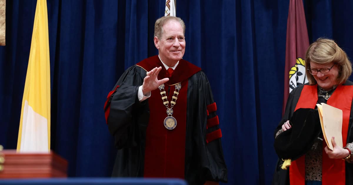 College President Dr. Timothy O'Donnell was honored during this year's Commencement Ceremonies for his over 30 years of service to the college.