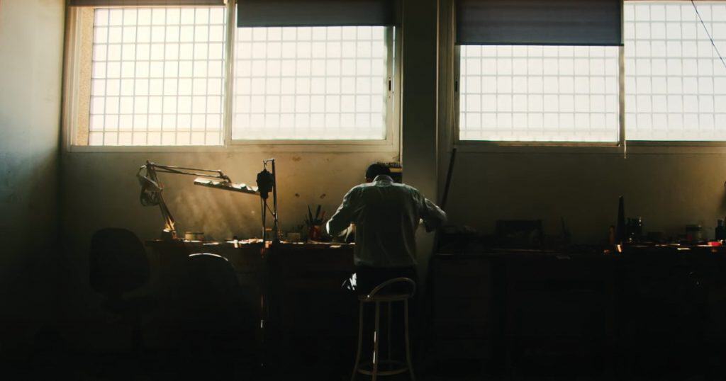 Silversmith Emilio León in his workshop in Cordoba, Spain.