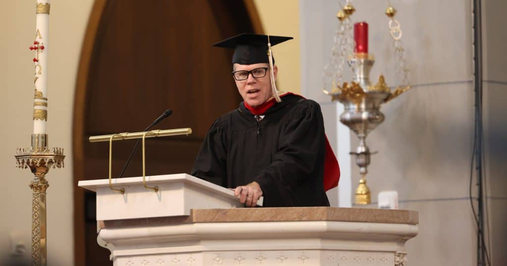 Graduate Jourden Moge delivered this year's Commencement Address.