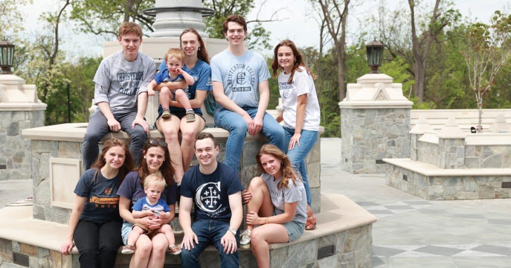 In addition to studying on campus together at the same time as siblings, the four Pirochs are also proud aunts and uncles to their sister Theresa’s two children. They are joined by students Mark and Rachel Cermak as aunts and uncles of the two children — one of the first times that six aunts and uncles have all been enrolled concurrently.