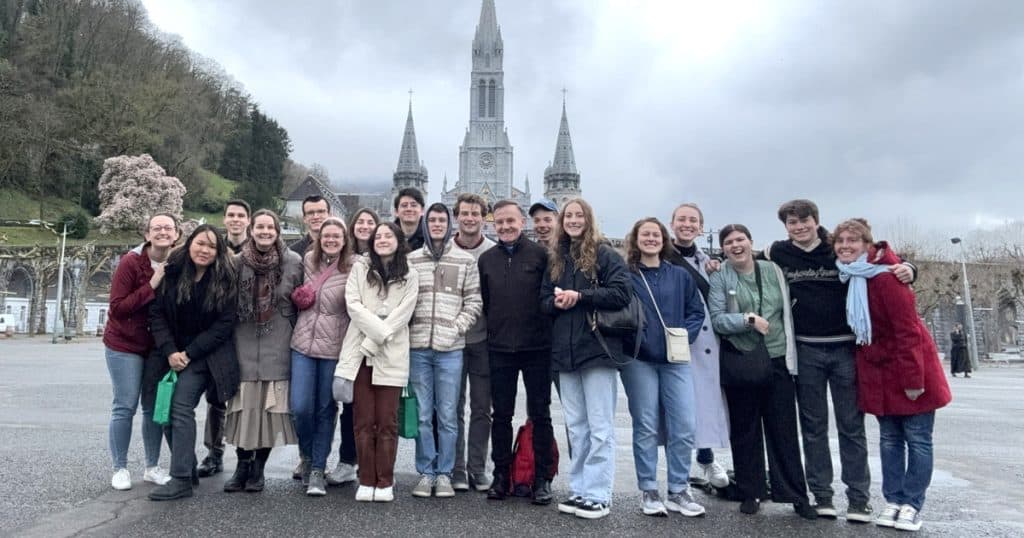 Seventeen students and three staff members, led by assistant chaplain Fr. Gabriel Flynn, also embarked on a pilgrimage to Paris and Lourdes.