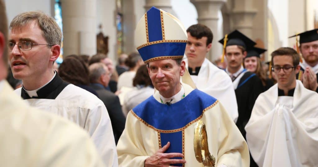 Bishop Michael Burbidge of the Diocese of Arlington celebrated the Baccalaureate Mass and joined graduates for the Graduation Dinner.
