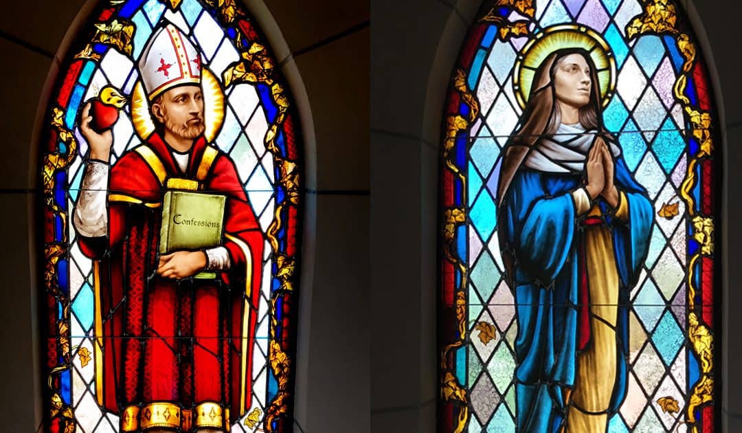 St. Augustine, St. Monica Among New Stained Glass Windows in Christ the King Chapel