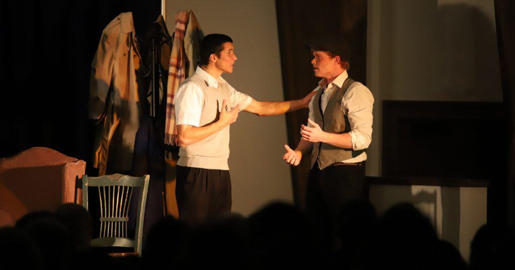 Patrick Ohotnicky '25 as "Lolek" and Padraic Deighan '26 as his friend "Juliusz."