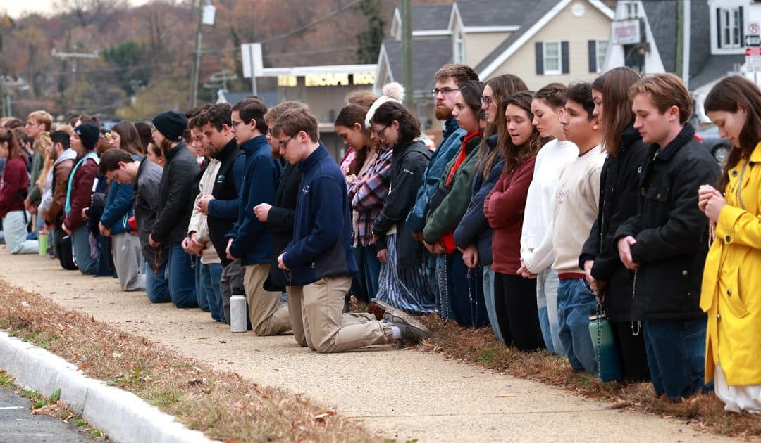 Christendom Students Rally in Record Numbers to Prayerfully Protest Abortion at Mega Shield