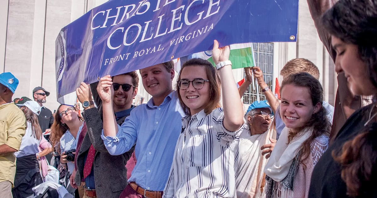 Christendom students attended the canonization of St. John Henry Newman in Rome in 2019. 