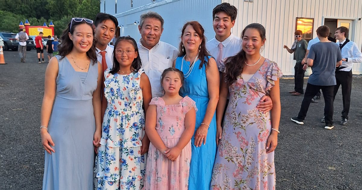 Denise (Belleville) Woltering and her family. 