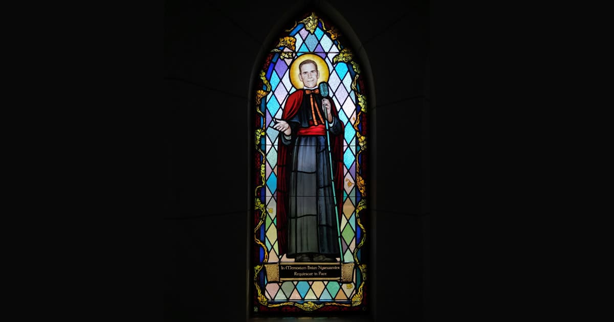 The new window can be found in the south transept of the chapel.